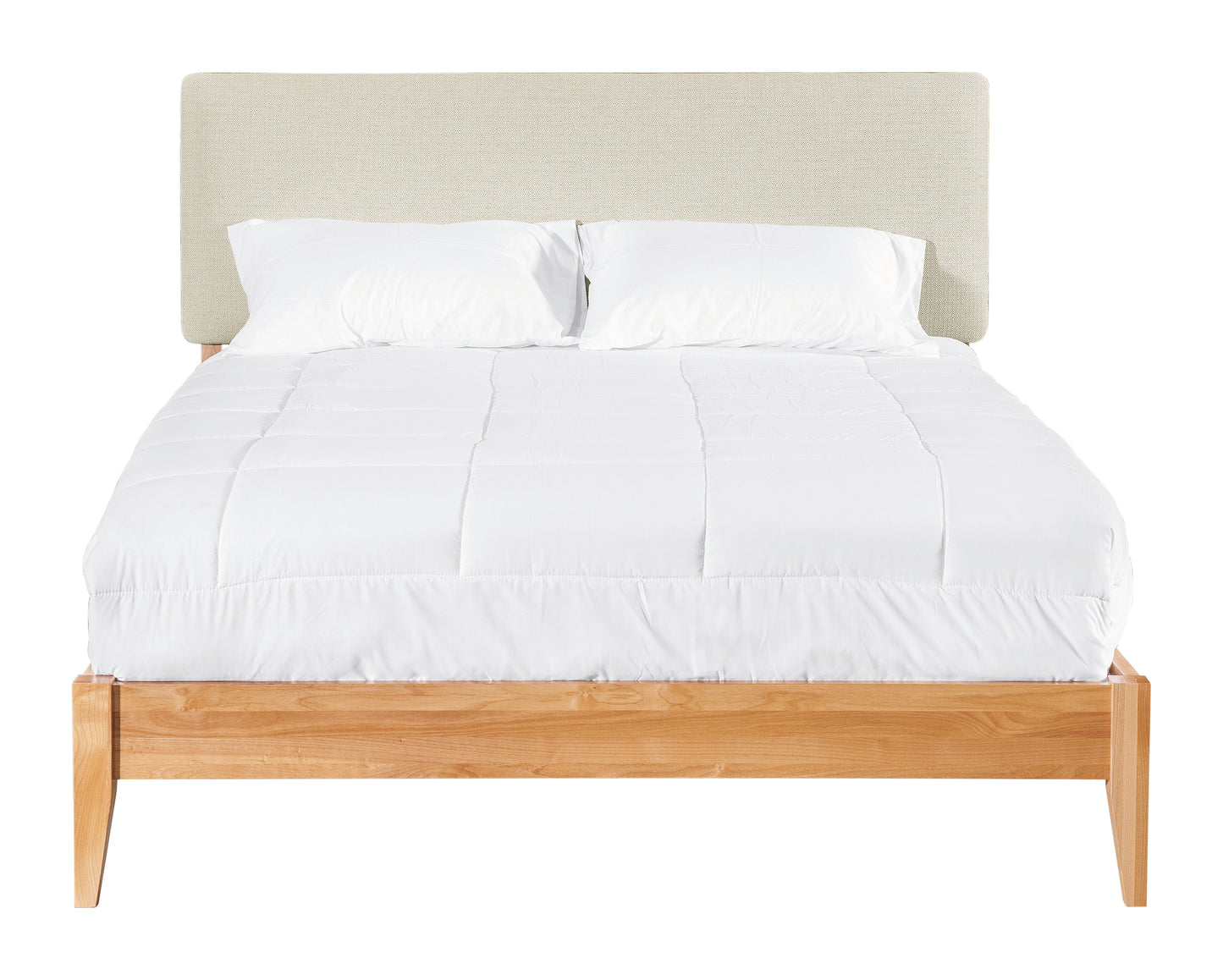 Charlotte Modern Platform Bed With Upholstered Headboard