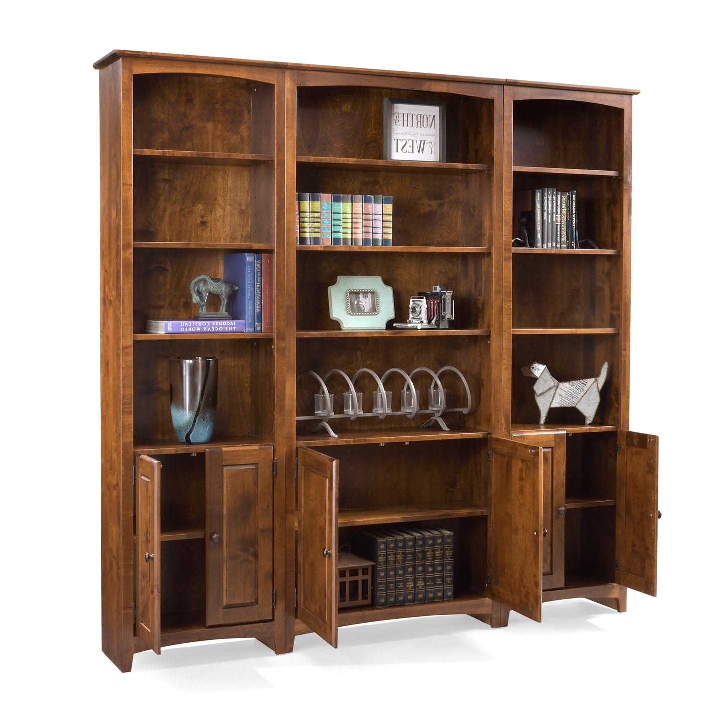 Heritage Grove Alder Bookcase with Doors - 48" Wide