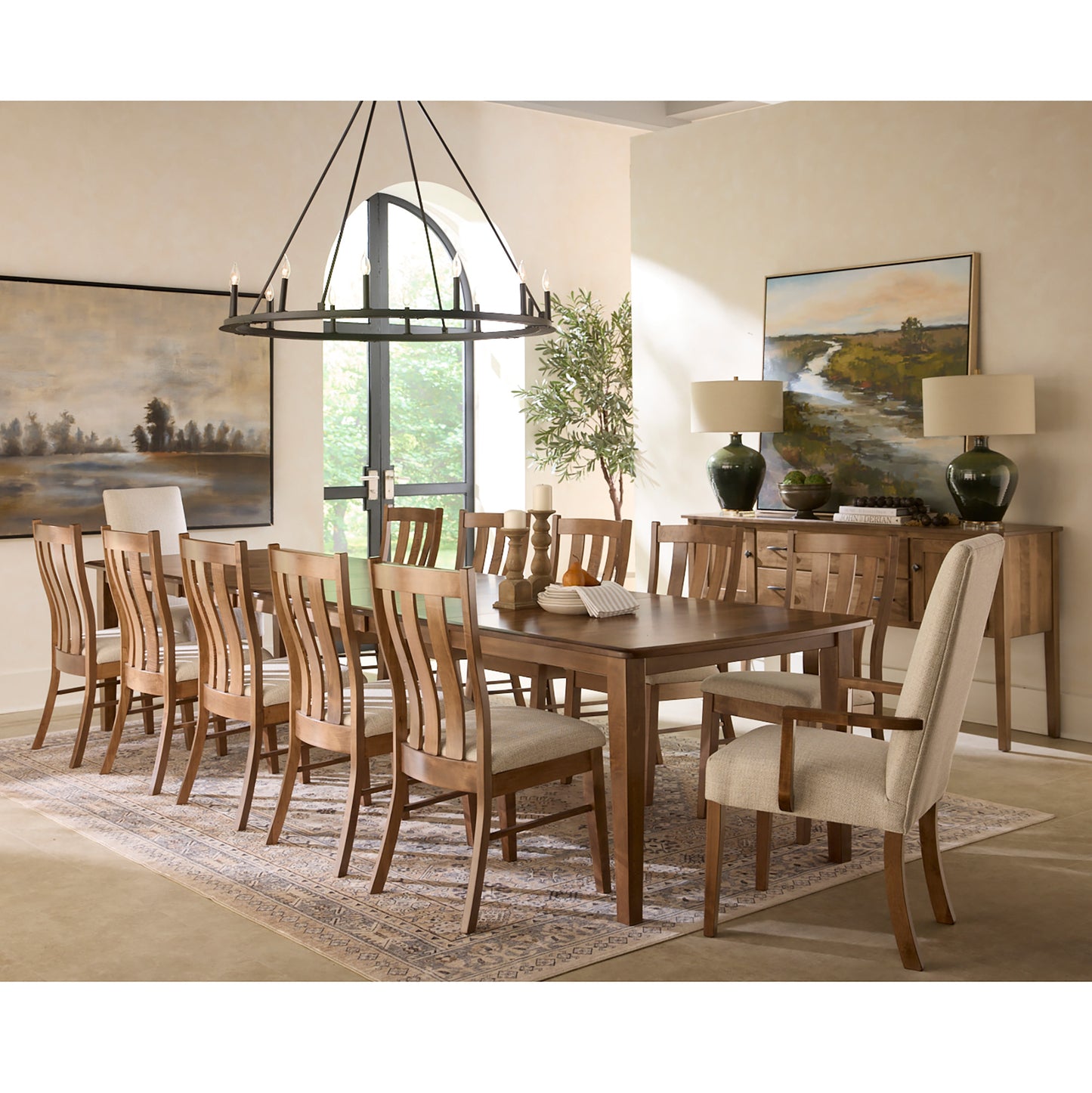Counter Height 42" x 72" Maple Rectangle Top Leg Table