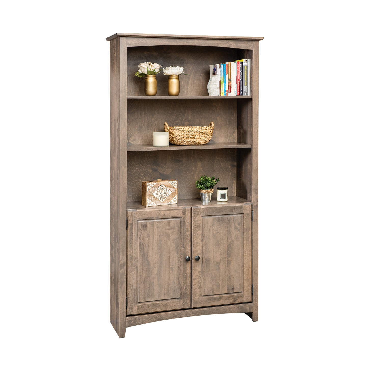 Heritage Grove Alder Bookcase with Doors - 36" Wide