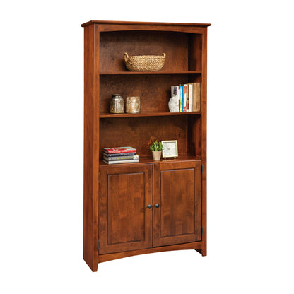 Heritage Grove Alder Bookcase with Doors - 36" Wide