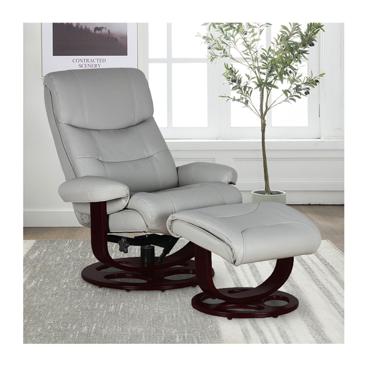 Danny Pedestal Reclining Chair & Ottoman