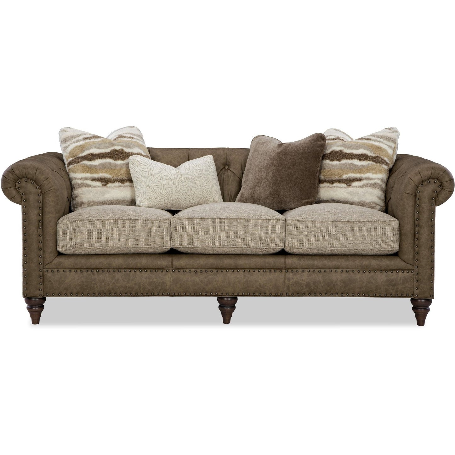 Ridgeline Collection Leather/Fabric Collage Sofa