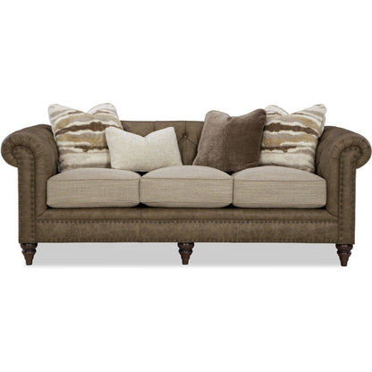 Ridgeline Collection Leather/Fabric Collage Sofa