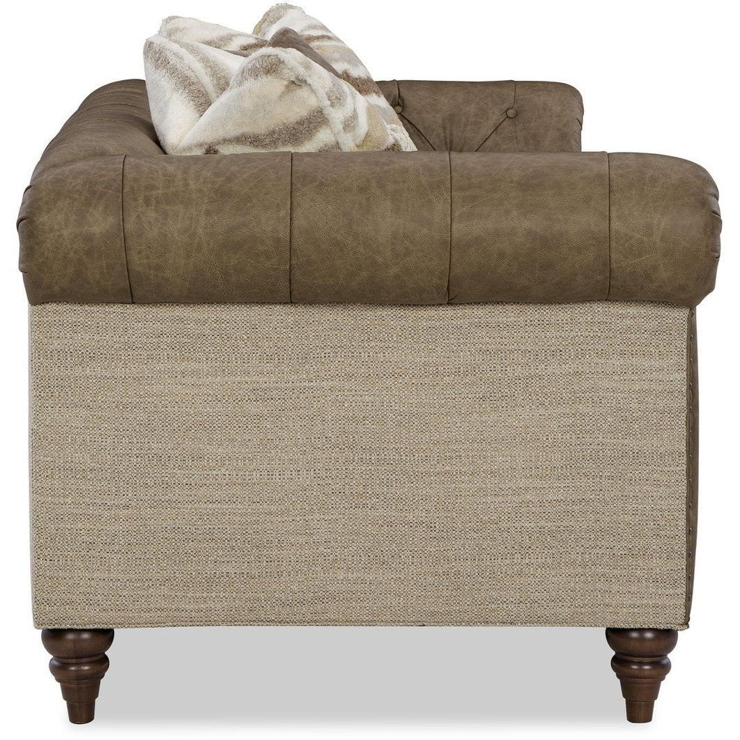 Ridgeline Collection Leather/Fabric Collage Sofa