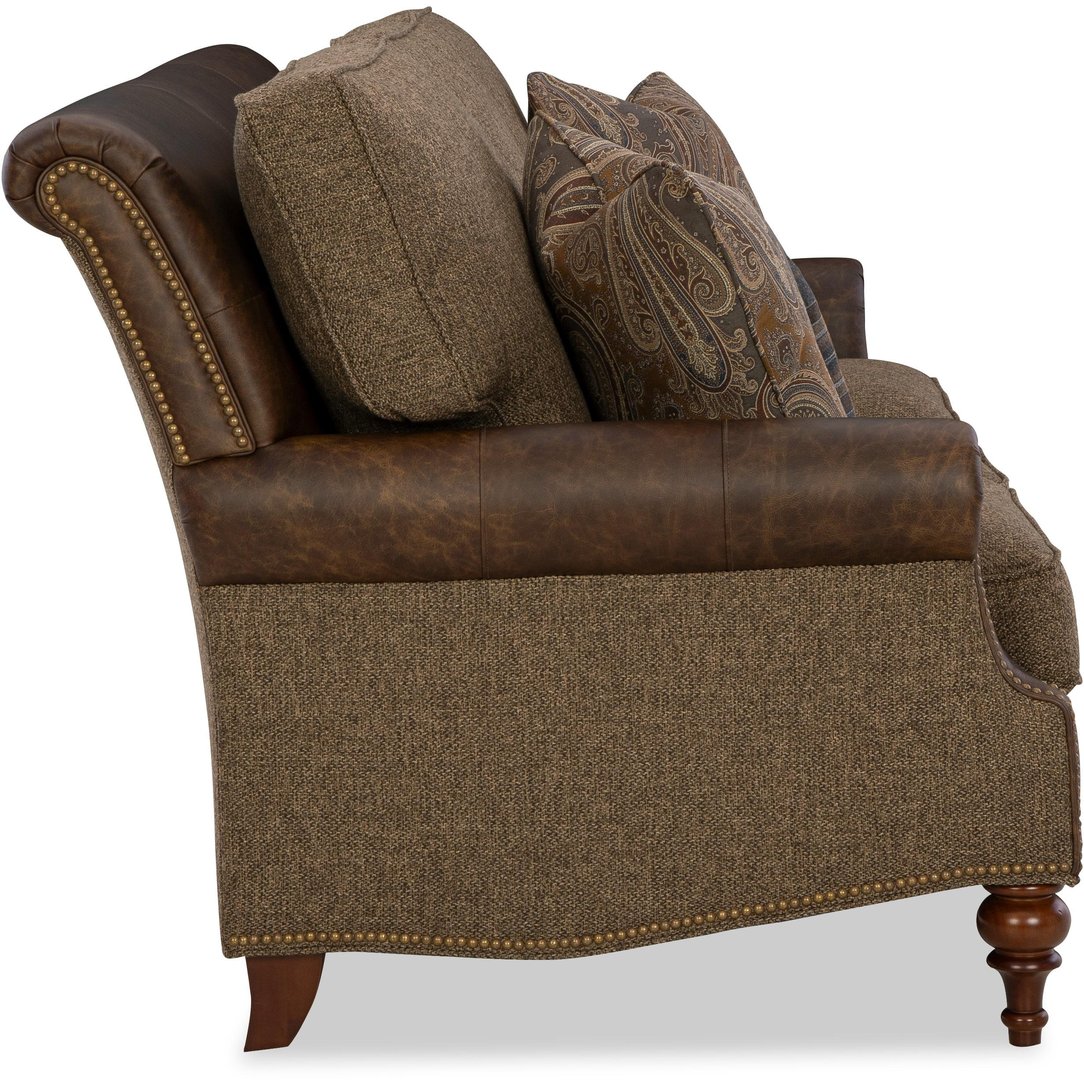 Vista Collection Leather/Fabric Collage Sofa