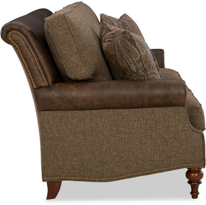 Vista Collection Leather/Fabric Collage Sofa