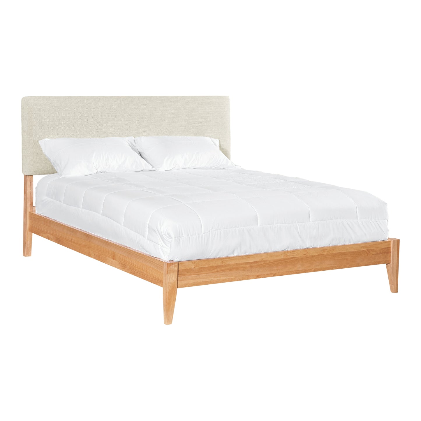 Charlotte Modern Platform Bed With Upholstered Headboard