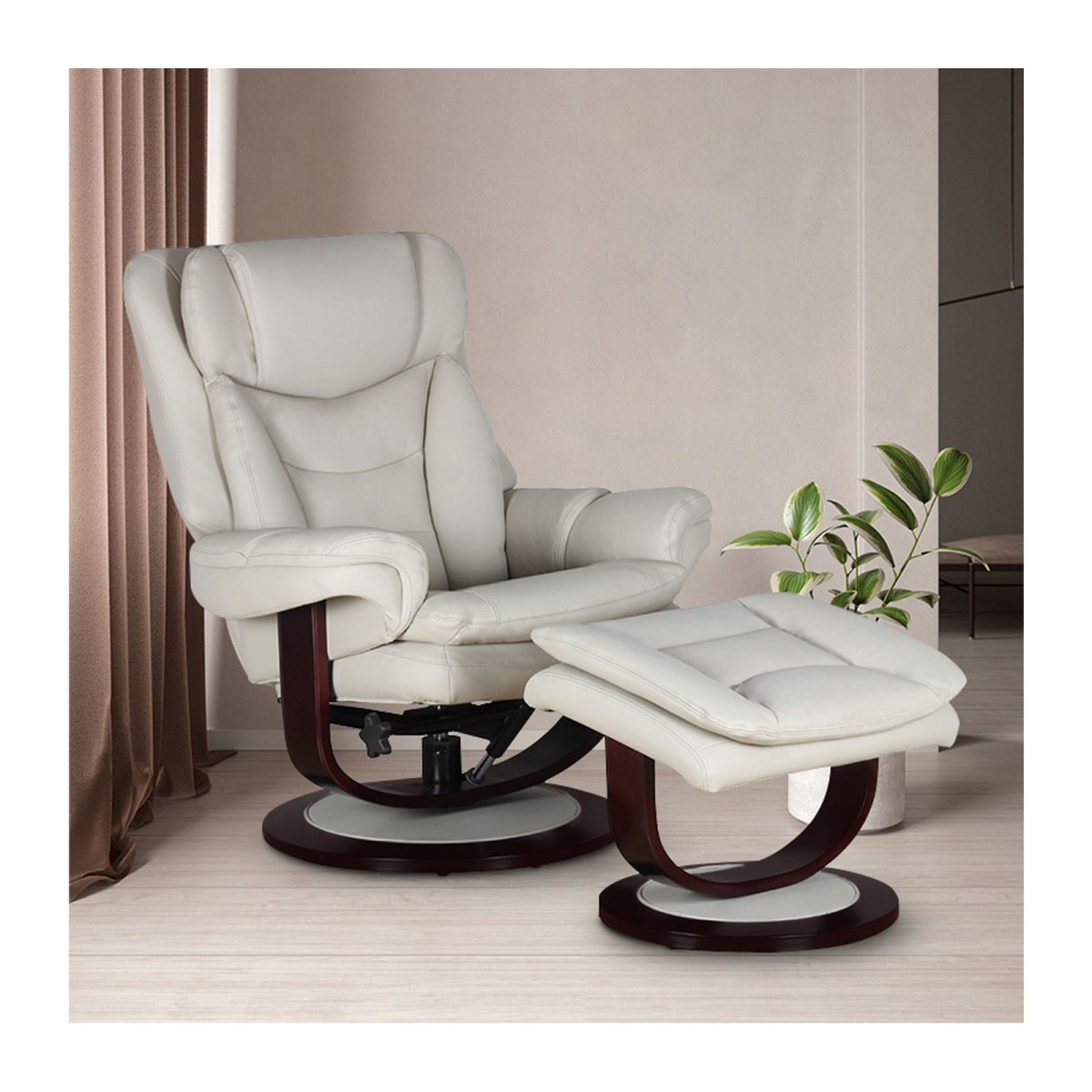 Roscoe Pedestal Reclining Chair & Ottoman