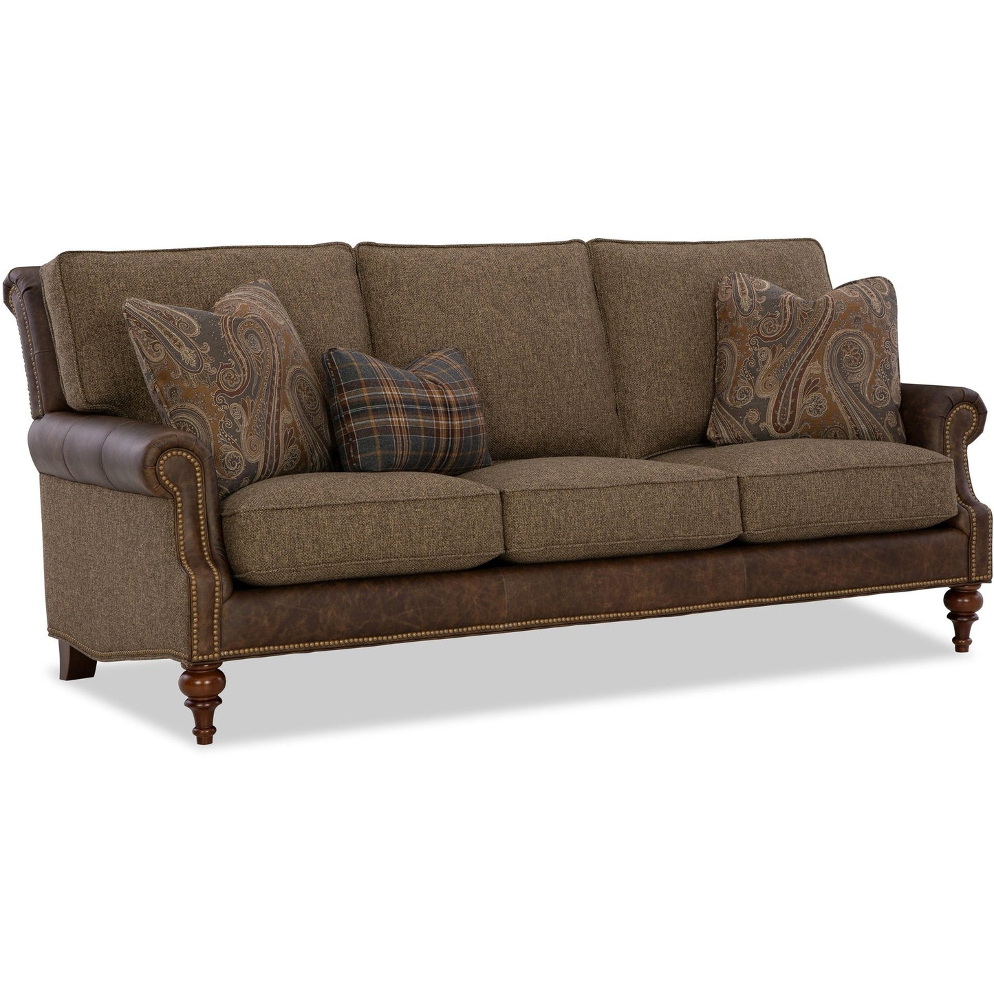 Vista Collection Leather/Fabric Collage Sofa