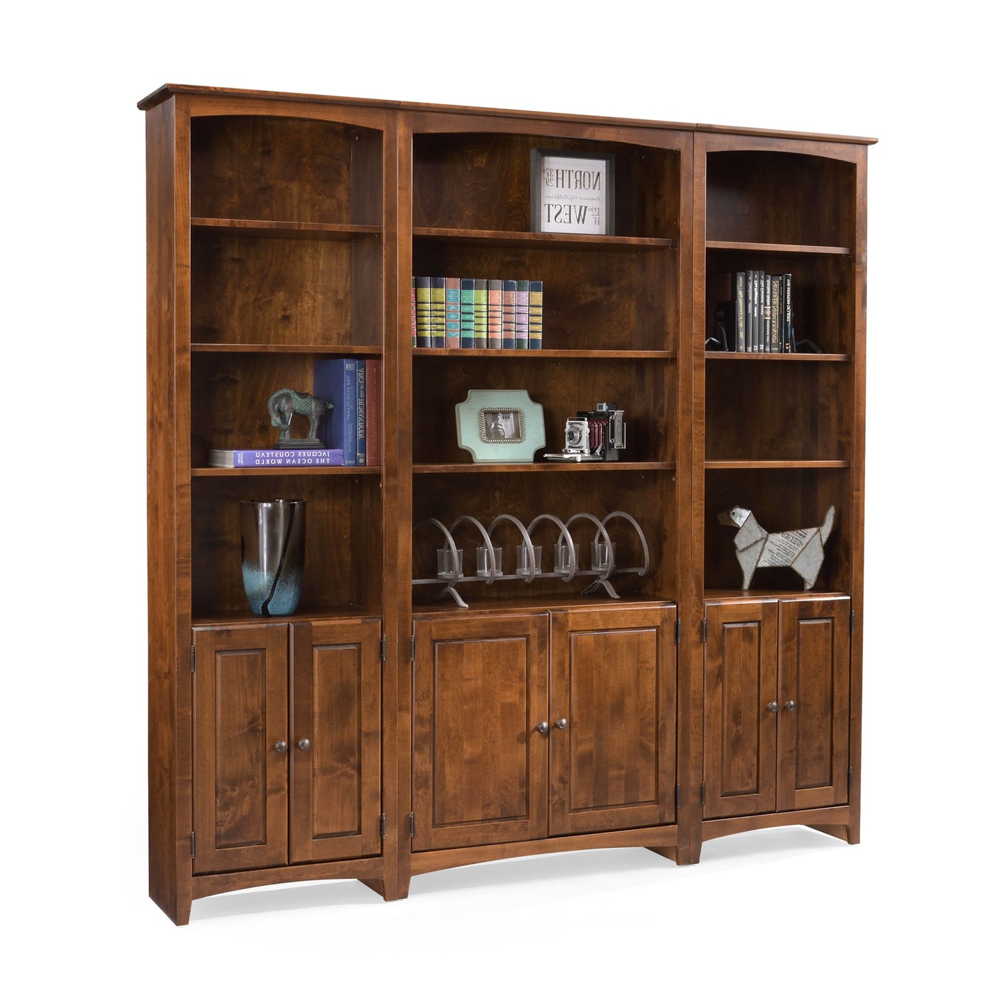 Heritage Grove Alder Bookcase with Doors - 24" Wide